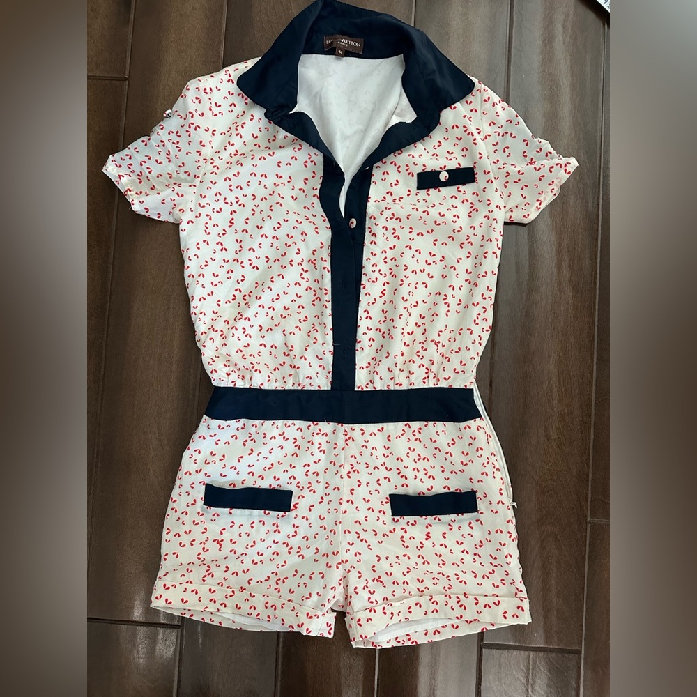 Louis Vuitton Navy and Cream Romper